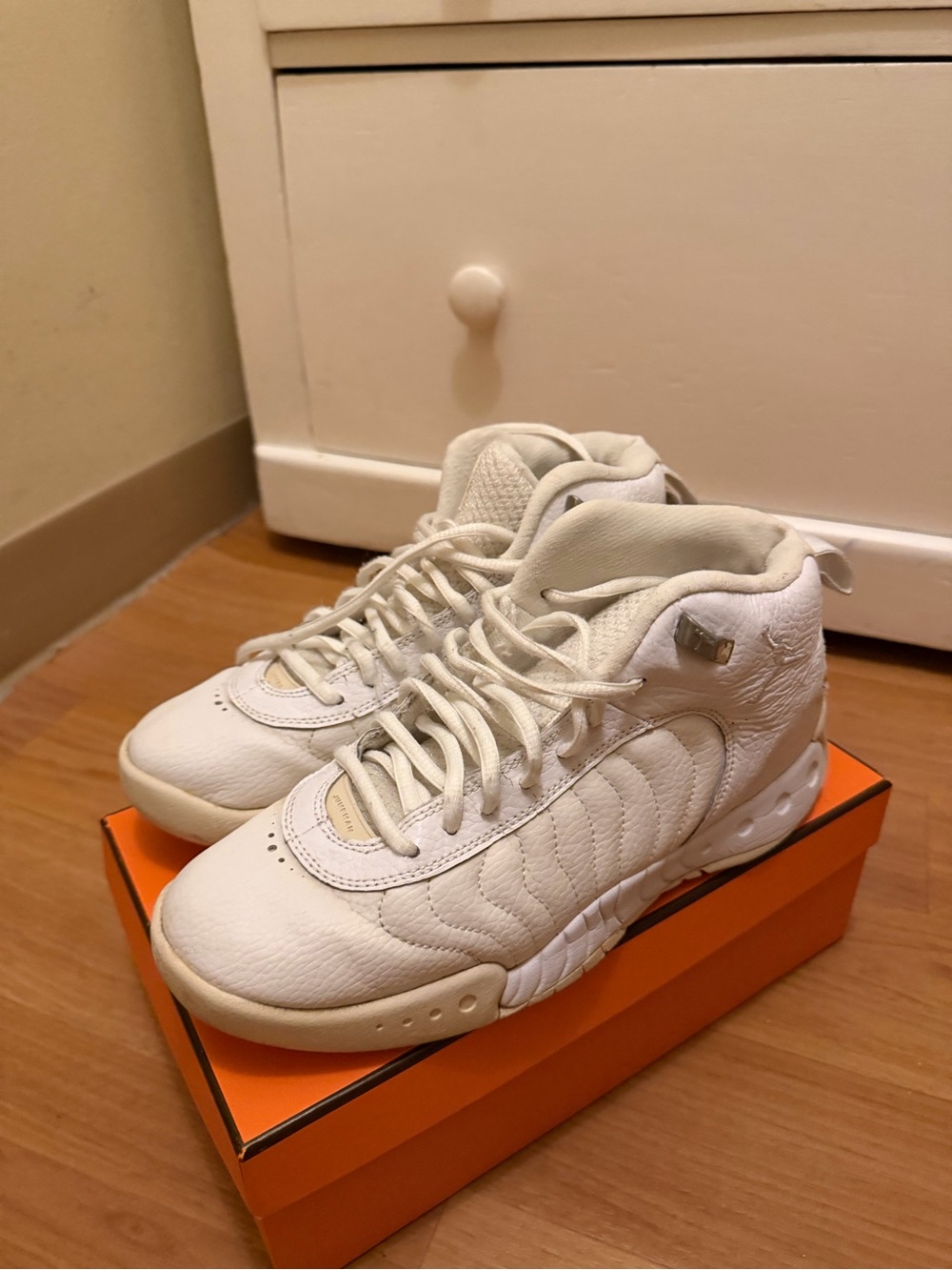 Jordan Kids Cream/White High-Top Sneakers